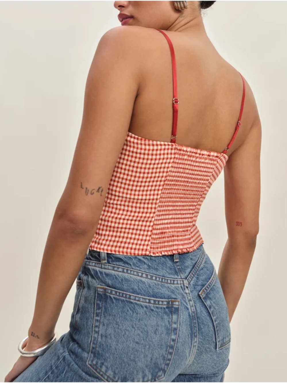 Like new 🍒 Reformation Andrea red gingham top - Picture 3 of 8